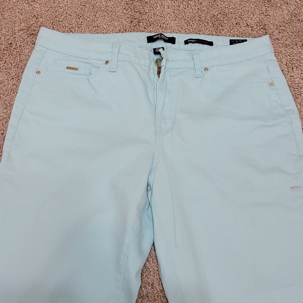 Nine west mint green skinny ankle pant